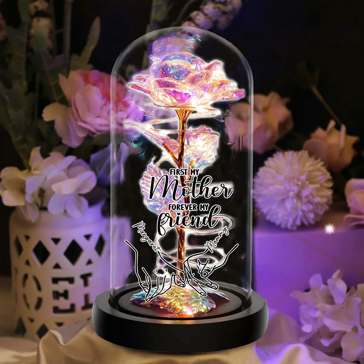 Forever My Friend - Personalized Custom Sparkly Rose - Image 5