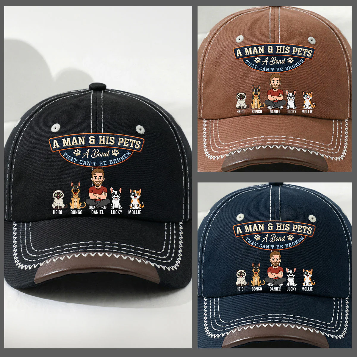 Forever My Pet - Personalized Custom Vintage Soft Baseball Cap - Image 4