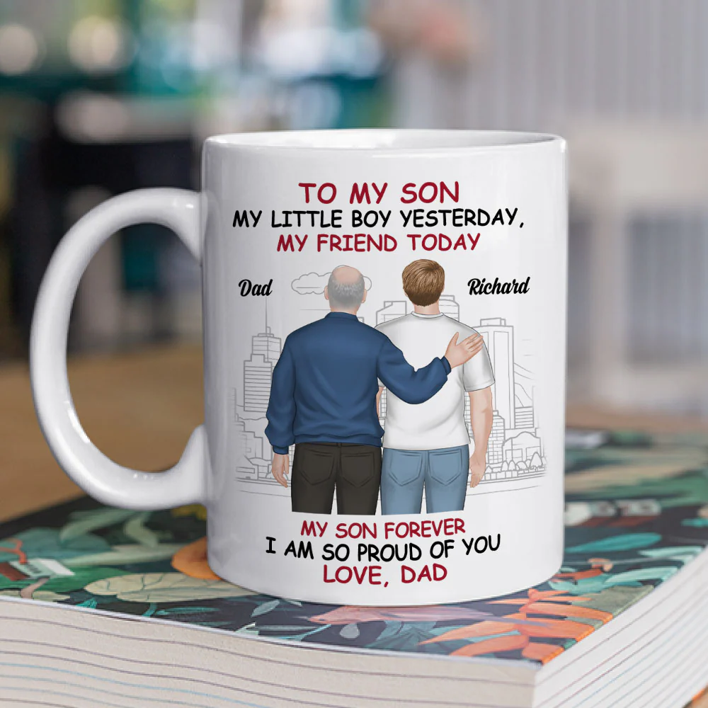 Forever Proud Always Your Dad - Personalized Custom Coffee Mug - Image 2