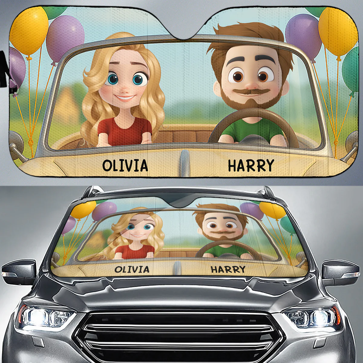 Forever Ride Together - Personalized Custom Car Sunshade - Image 2