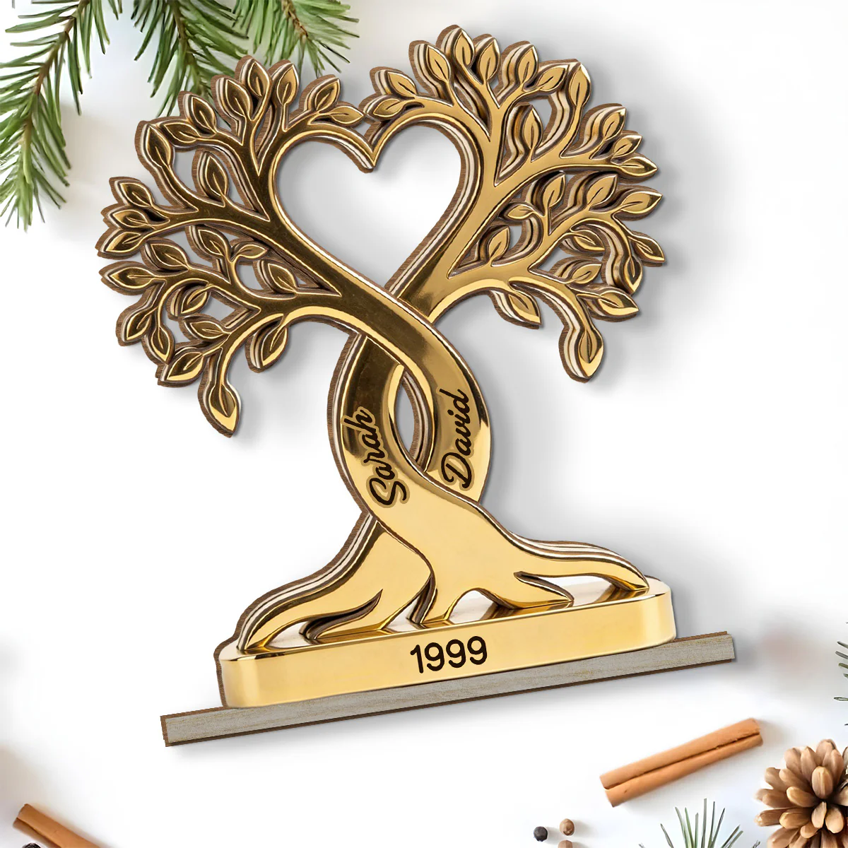 Forever Rooted - Personalized Custom 2-Layer Wood Plaque With Flat Base - Image 4