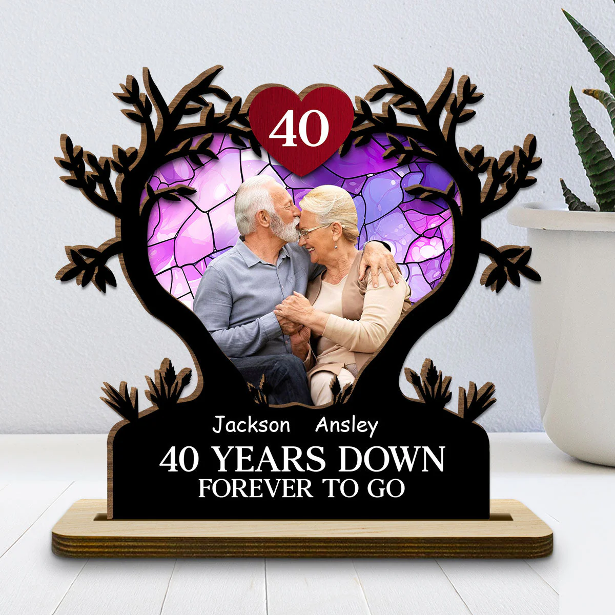 Forever To Go - Personalized Custom 2-Layer Wood Plaque With Flat Base - Image 2