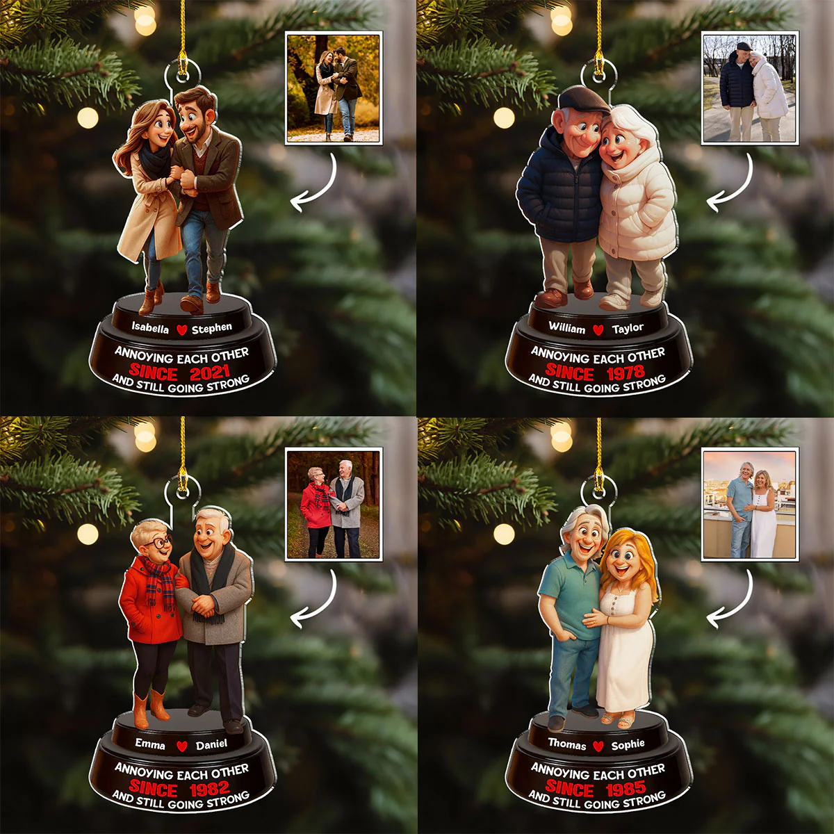Forever Us - Personalized Custom Acrylic Ornament - Image 3