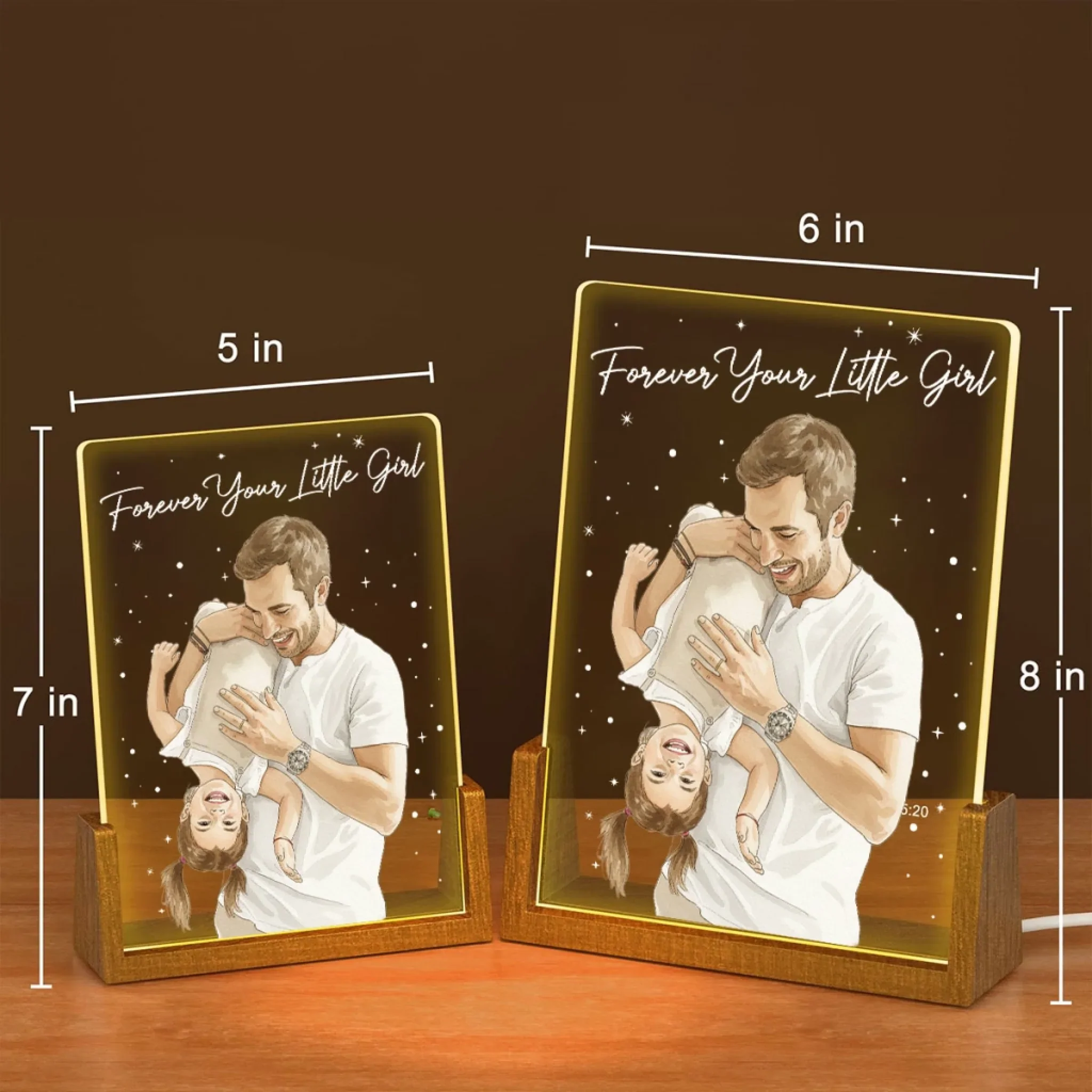 Forever Your Little Girl - Personalized Custom Night Light - Image 4