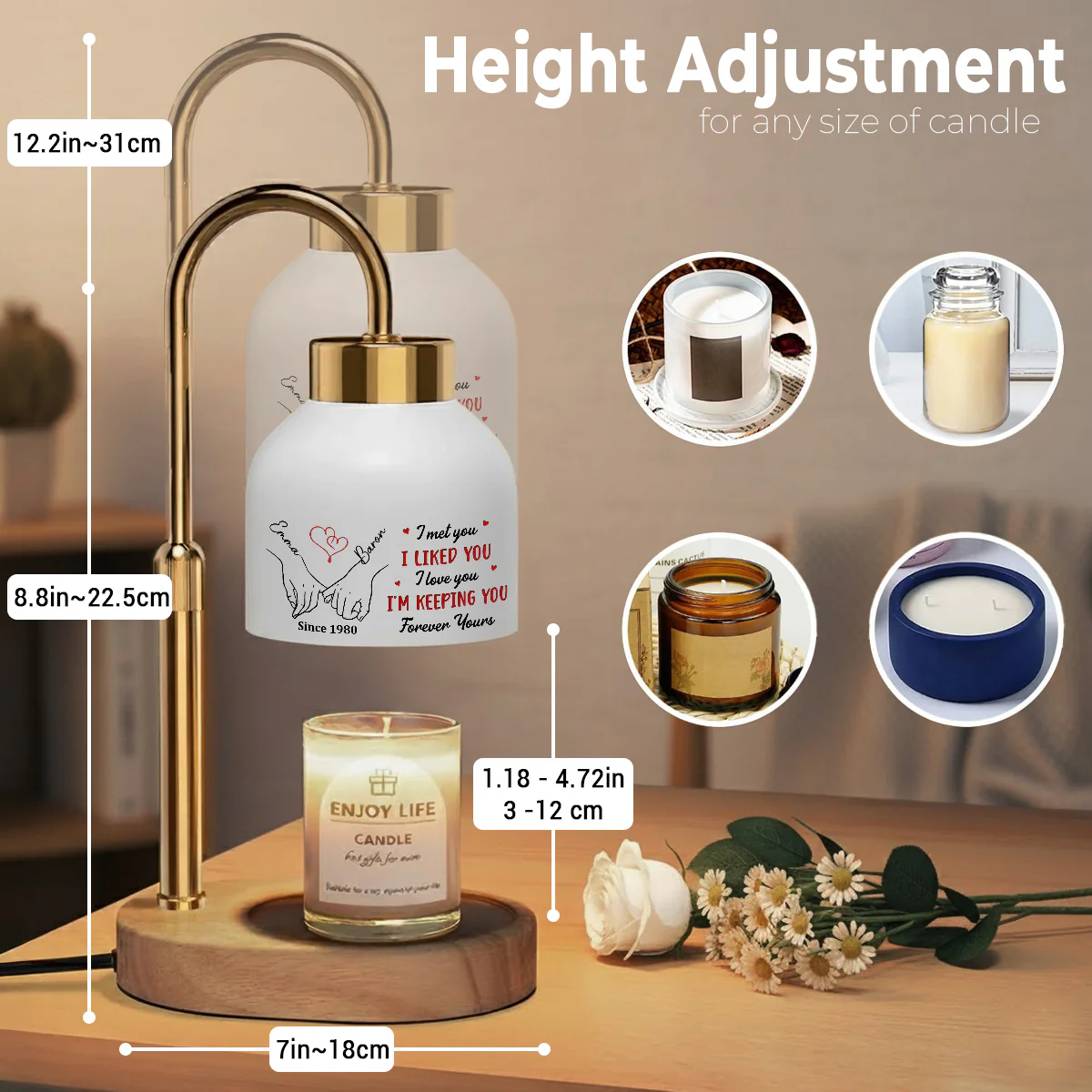 Forever Yours - Personalized Custom Candle Warmer Lamp - Image 4