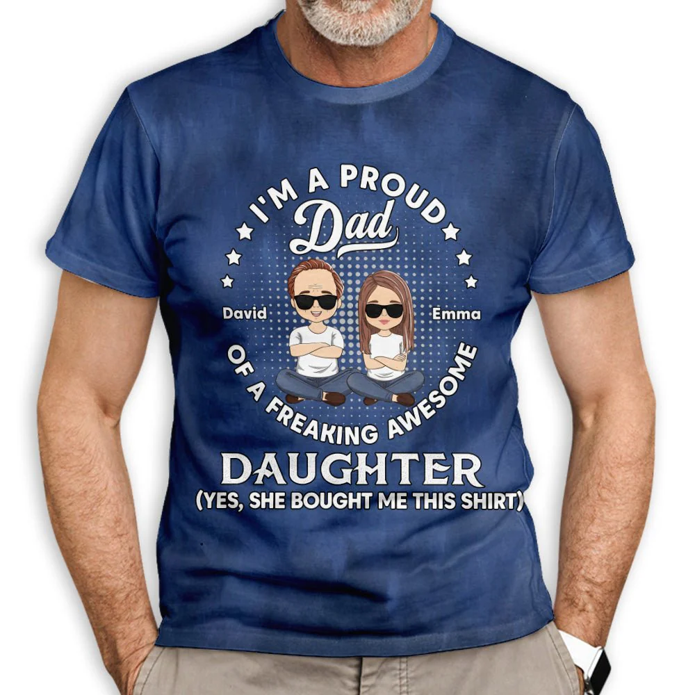 Freaking Awesome Gift From Daughter - Personalized Custom All-over-print T-shirt - Image 2