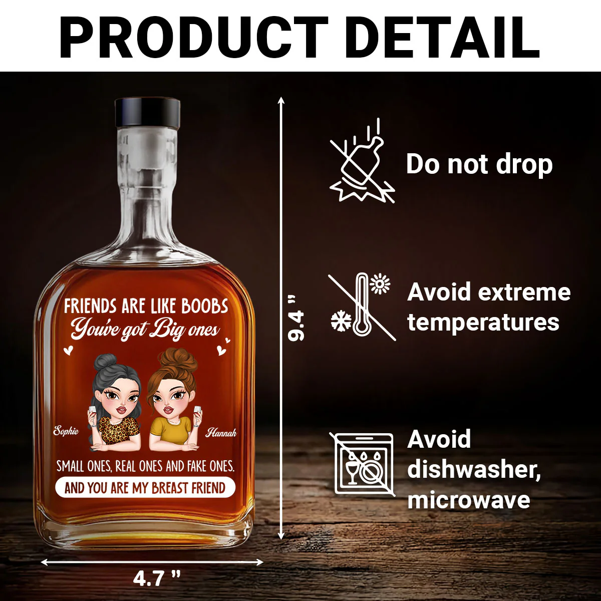 Friend Be Like - Personalized Custom Spirits Decanter - Image 5