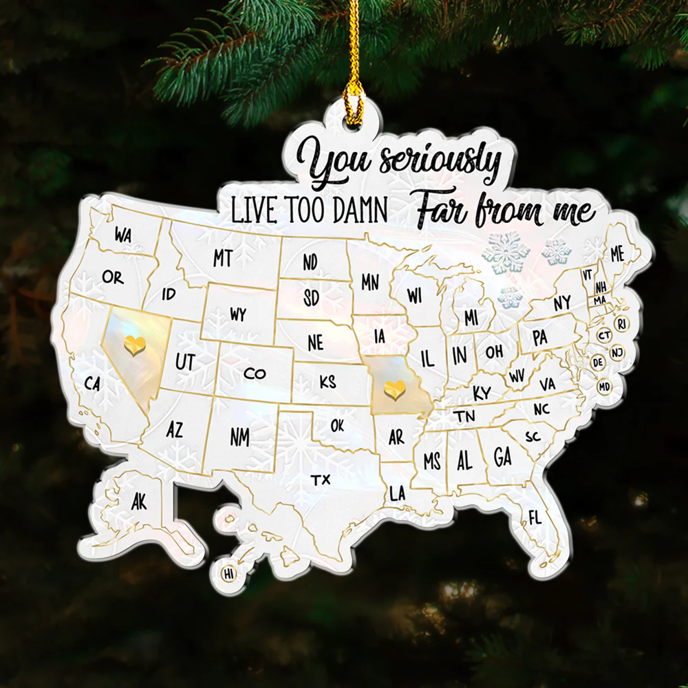 Friends Across The Miles Of Pearl - Personalized Custom Acrylic Ornament - Image 6
