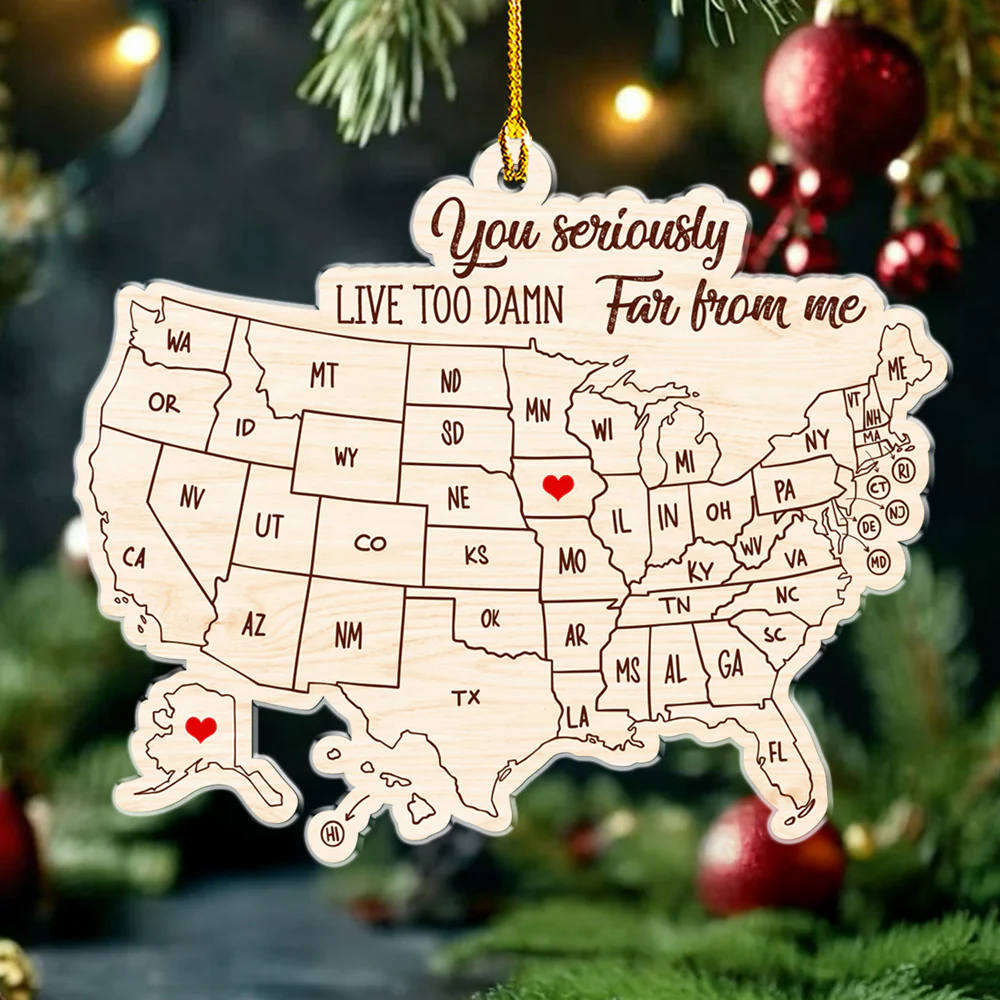 Friends Across The Miles - Personalized Custom Acrylic Ornament - Image 4