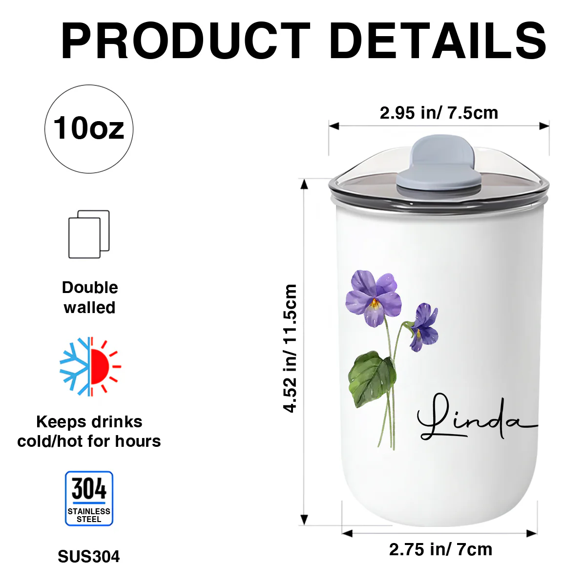 Friends Are Flowers That Never Fade - Personalized Custom 10oz Tumbler - Image 5