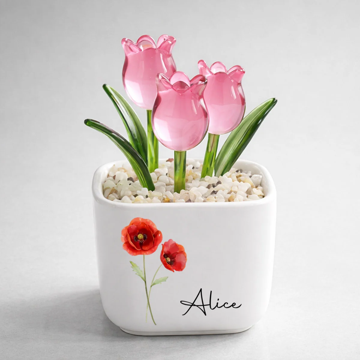 Friends Are Flowers That Never Fade - Personalized Custom Glass Everlasting Tulips - Image 9