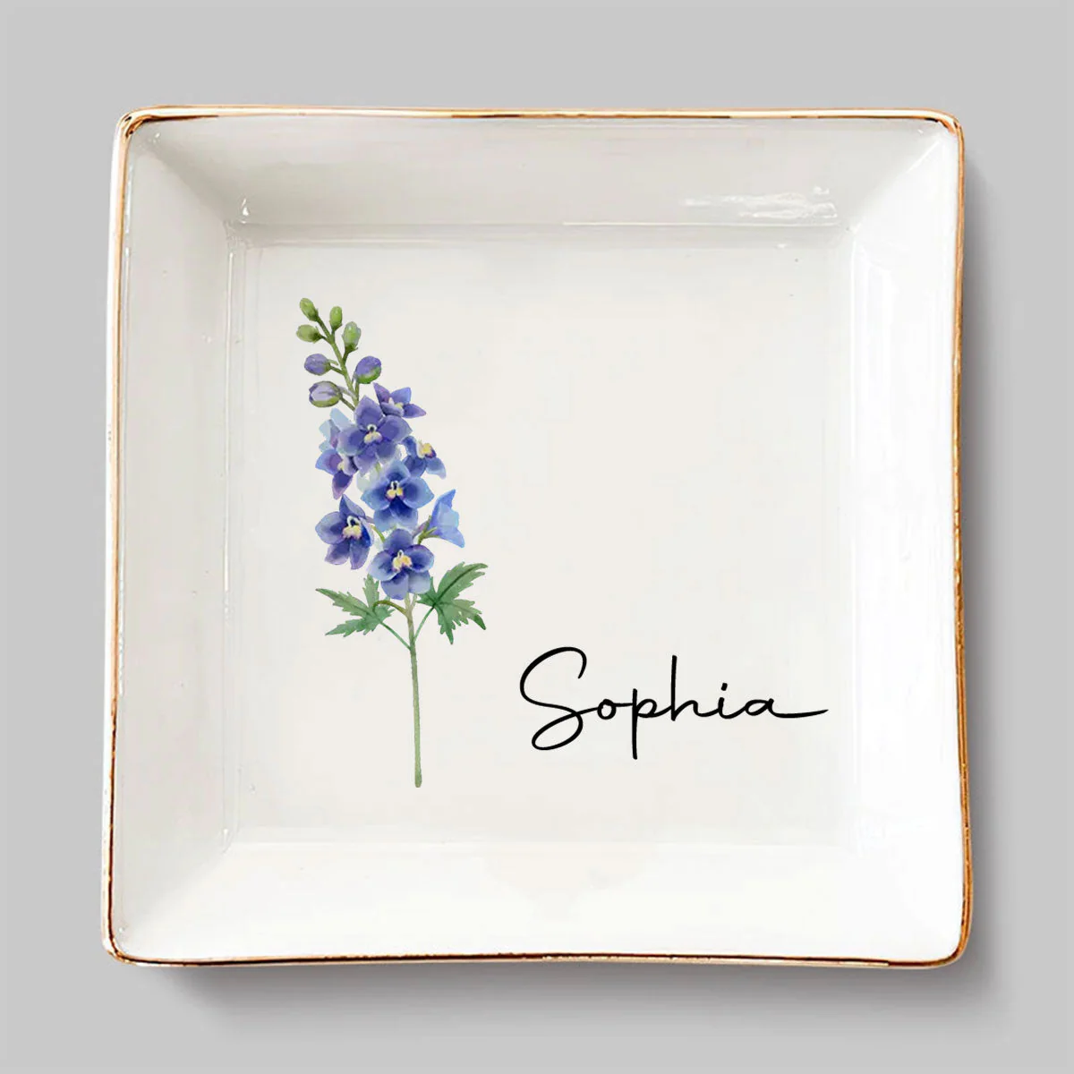 Friends Are Flowers That Never Fade - Personalized Custom Jewelry Dish - Image 4