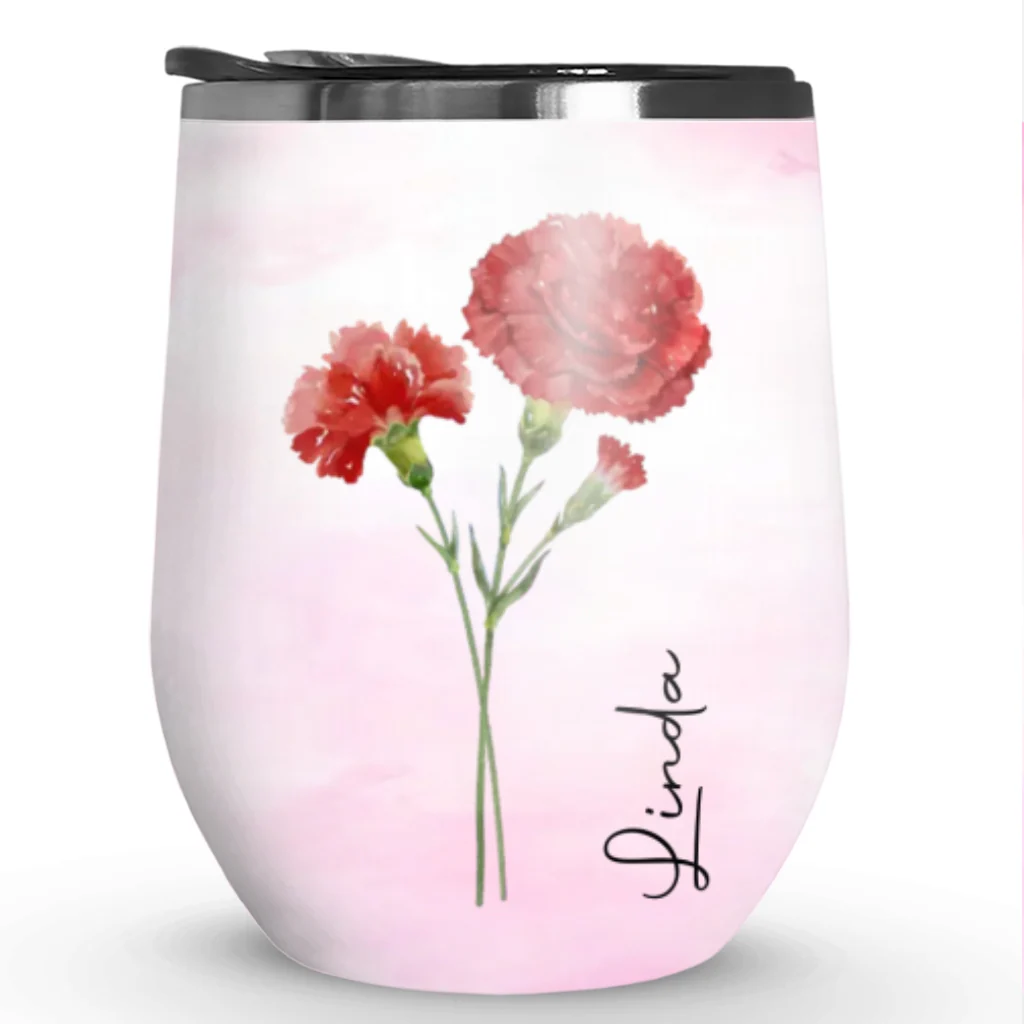 Friends Are Flowers That Never Fade - Personalized Custom Wine Tumbler - Image 6