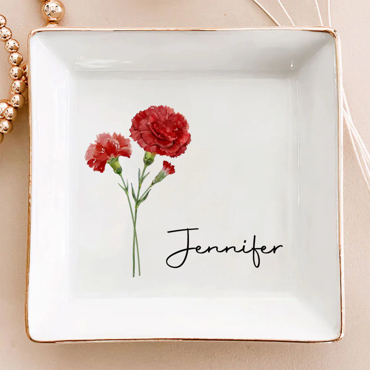 Friends Are Flowers That Never Fade Version 2 - Personalized Custom Jewelry Dish
