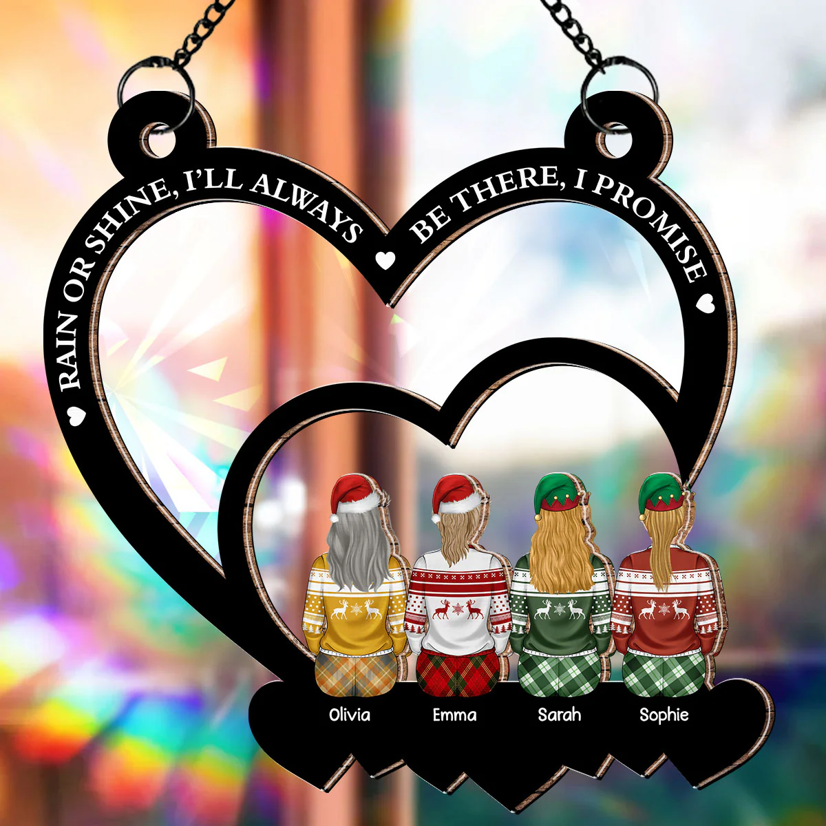 Friends Are The Sunshine - Personalized Custom Rainbow Suncatcher - Image 3