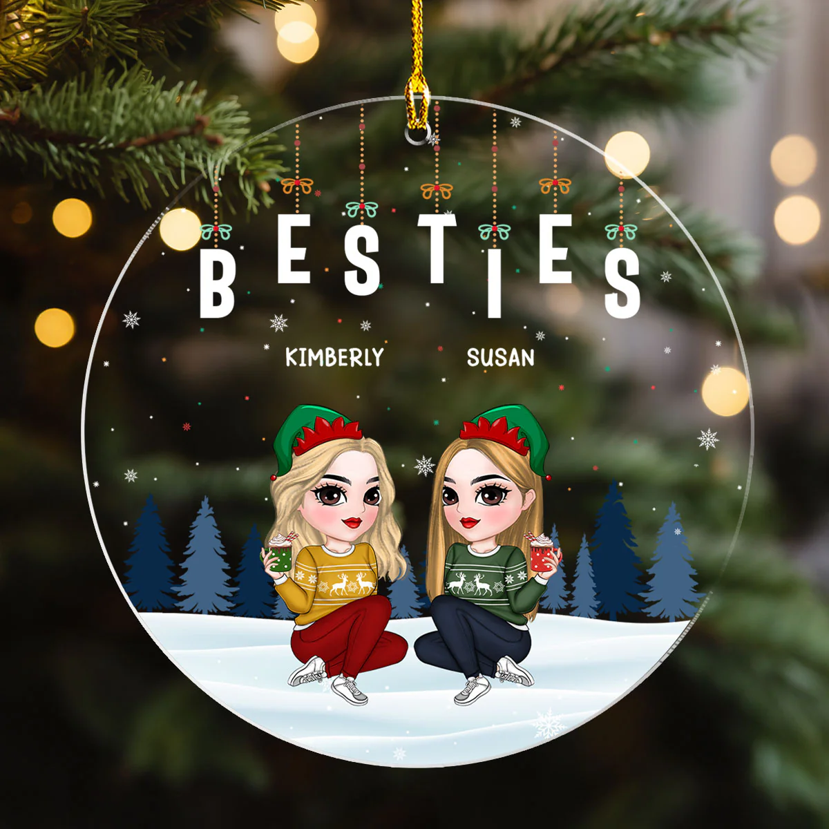 Friends Forever - Personalized Custom Acrylic Ornament - Image 4
