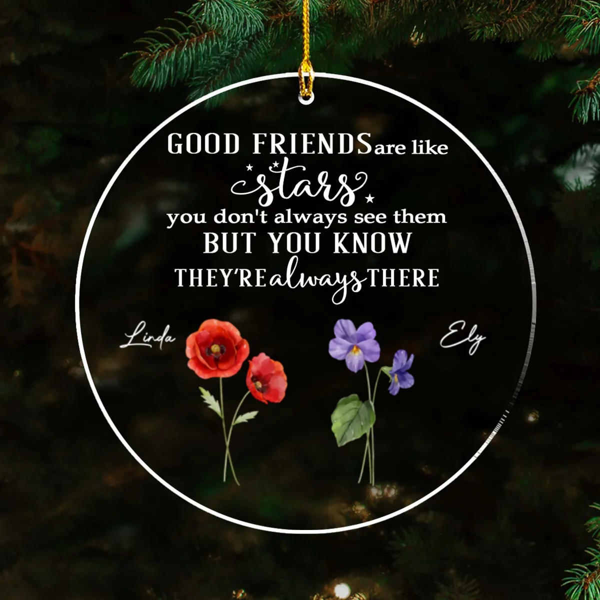 Friends Like Stars - Personalized Custom Acrylic Ornament - Image 6