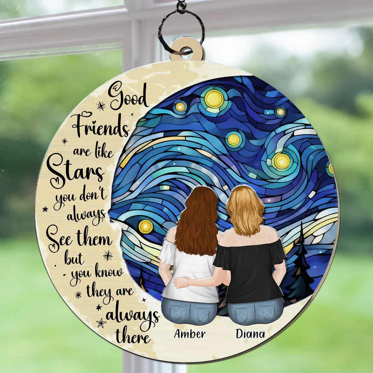Friends Like Stars - Personalized Custom Suncatcher