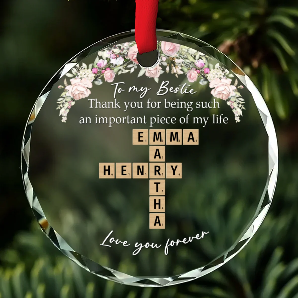Friends Make Everything Easier - Personalized Custom Glass Ornament - Image 6