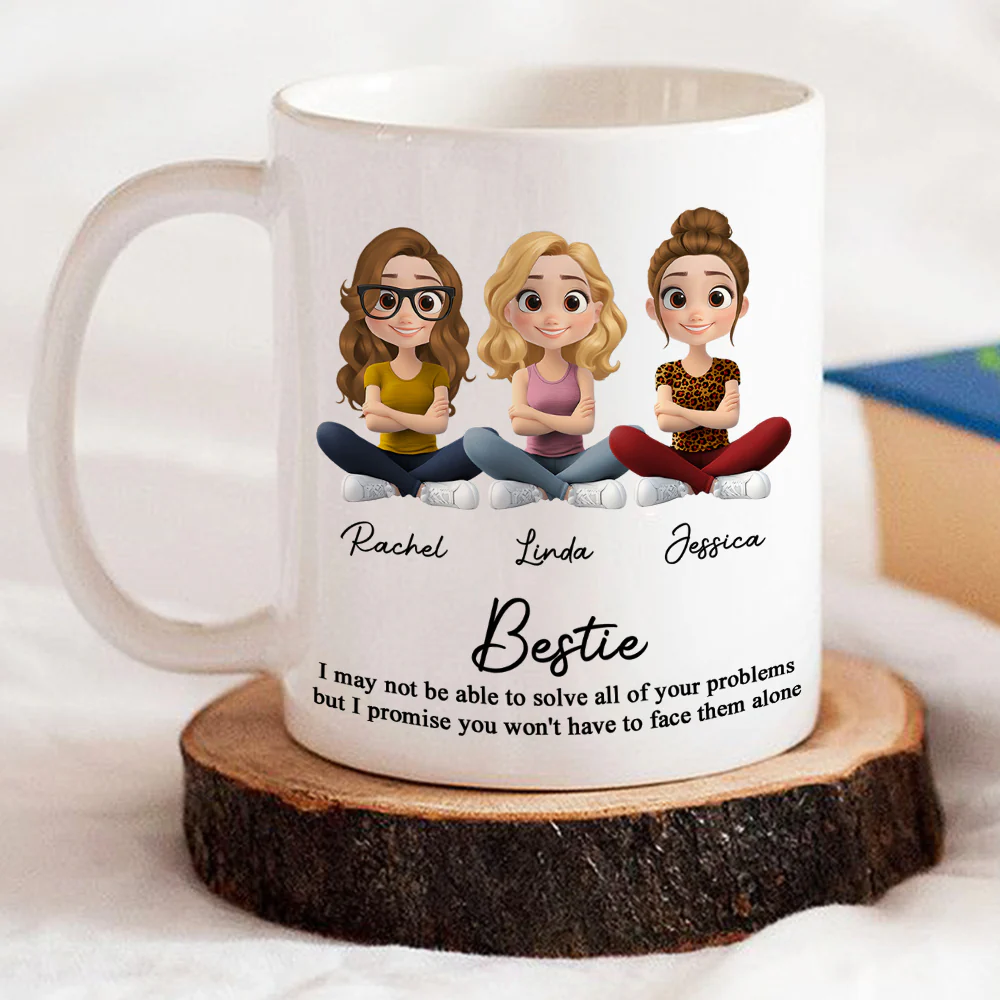 Friendship Forever Keepsake Cartoonize - Personalized Custom Coffee Mug - Image 2