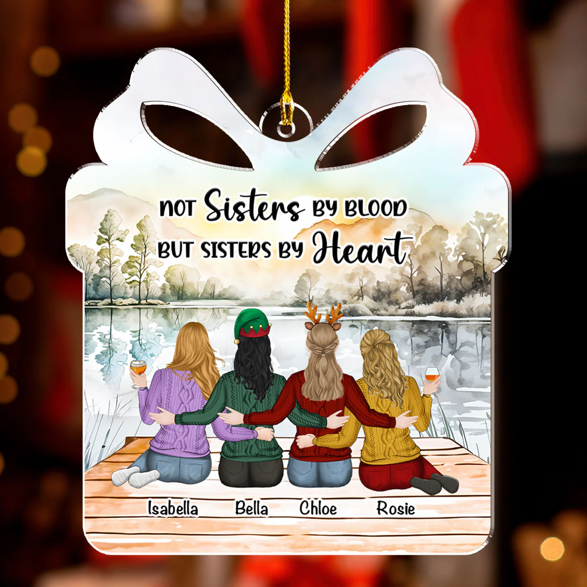 Friendship Is A Gift - Personalized Custom Acrylic Ornament - Image 3