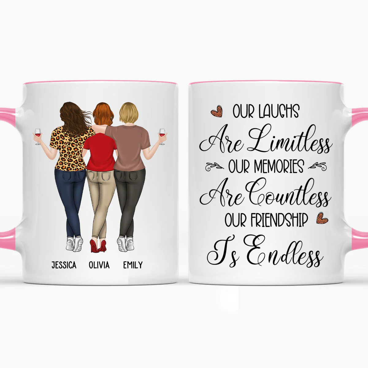 Friendship Is Endless - Personalized Custom Accent Mug