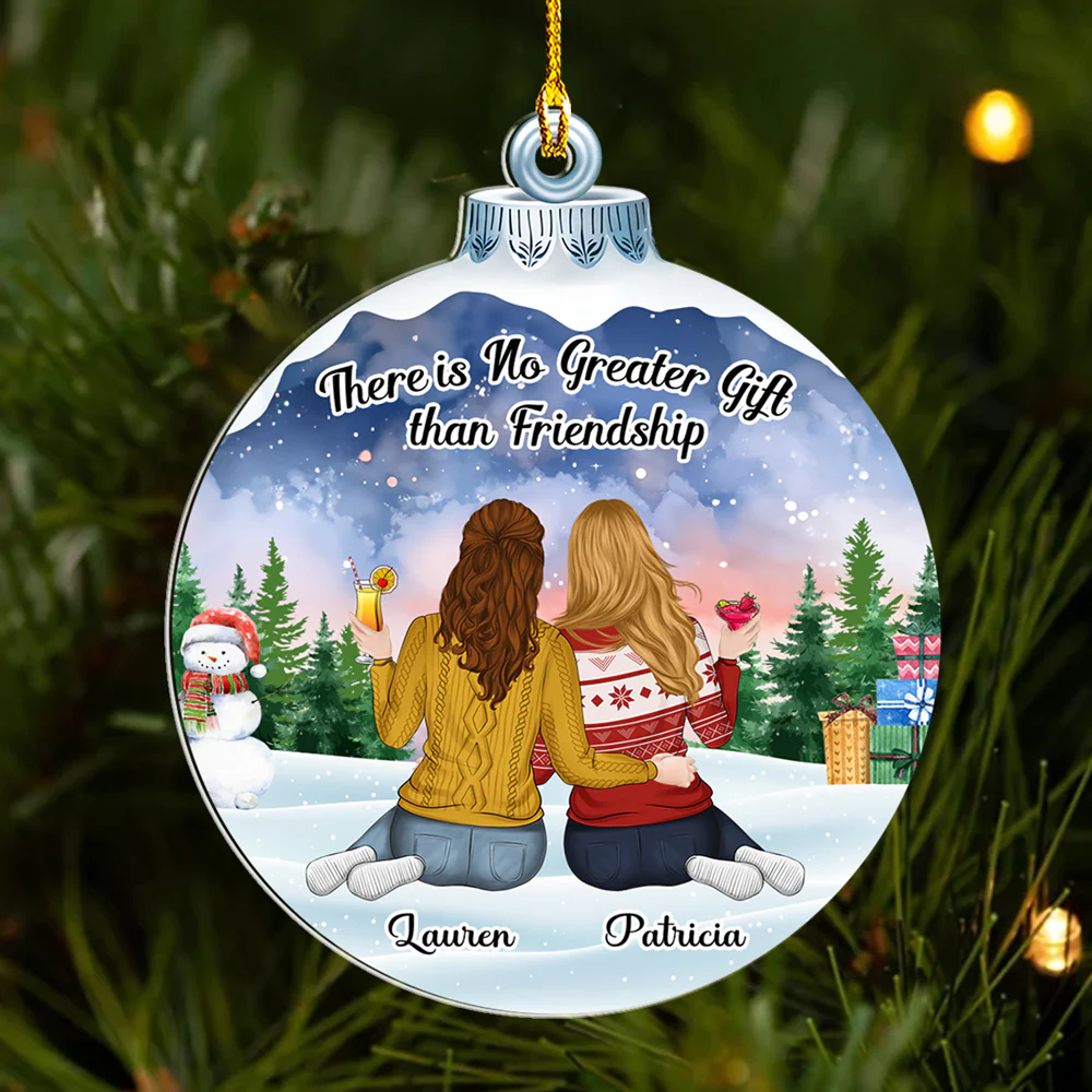 Friendship Is Last Forever - Personalized Custom Acrylic Ornament - Image 3