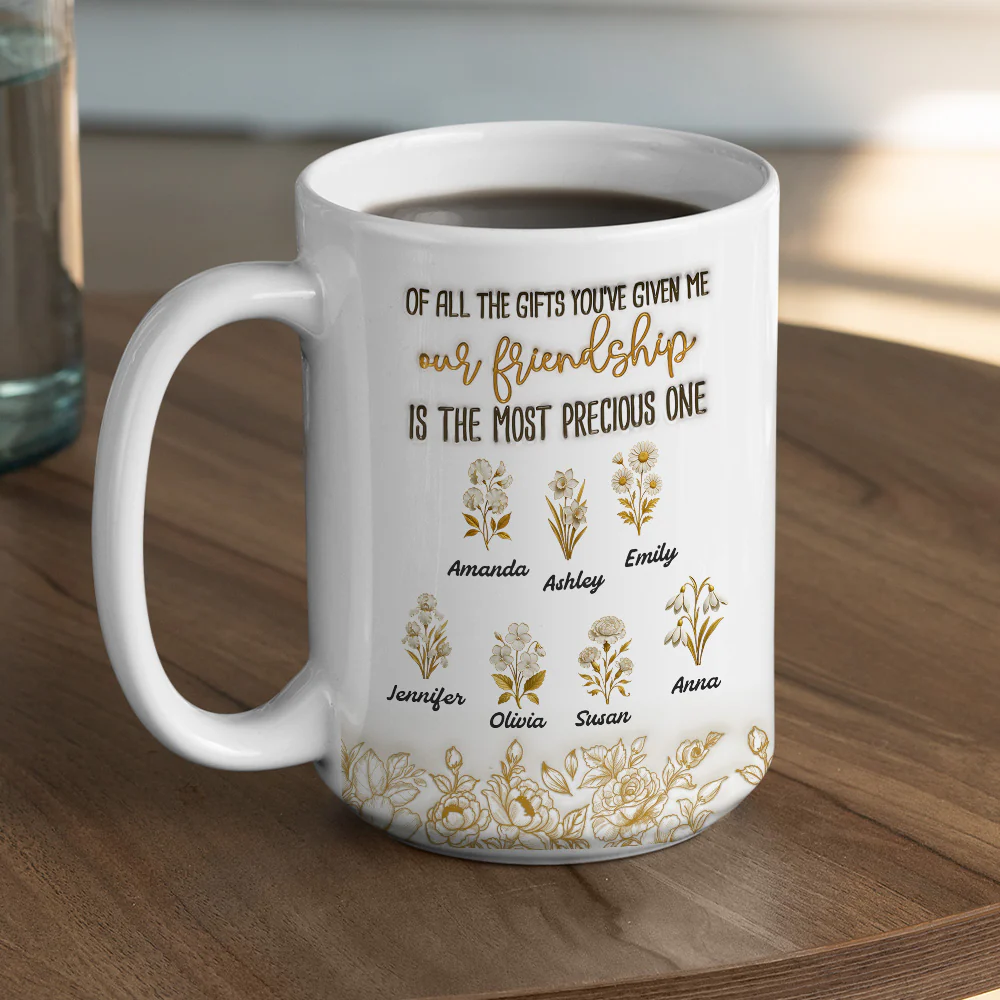 Friendship Is The Gift - Personalized Custom 3D Inflated Effect Mug - Image 3