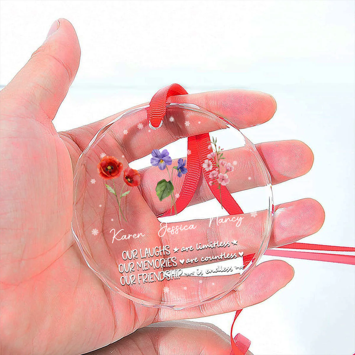 Friendship - Personalized Custom Glass Ornament - Image 4