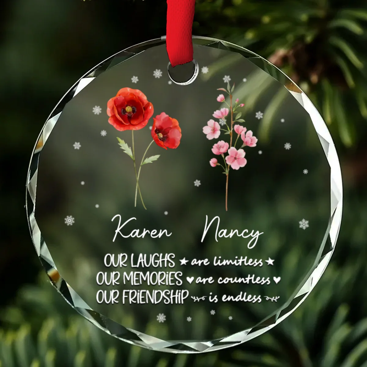 Friendship - Personalized Custom Glass Ornament - Image 6