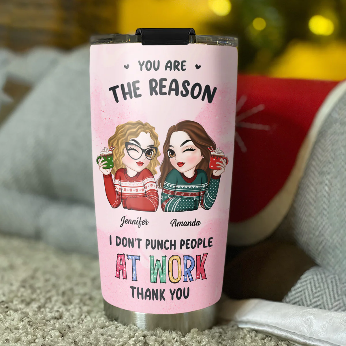 Friendships May Start At The Workplace - Personalized Custom Tumbler - Image 2
