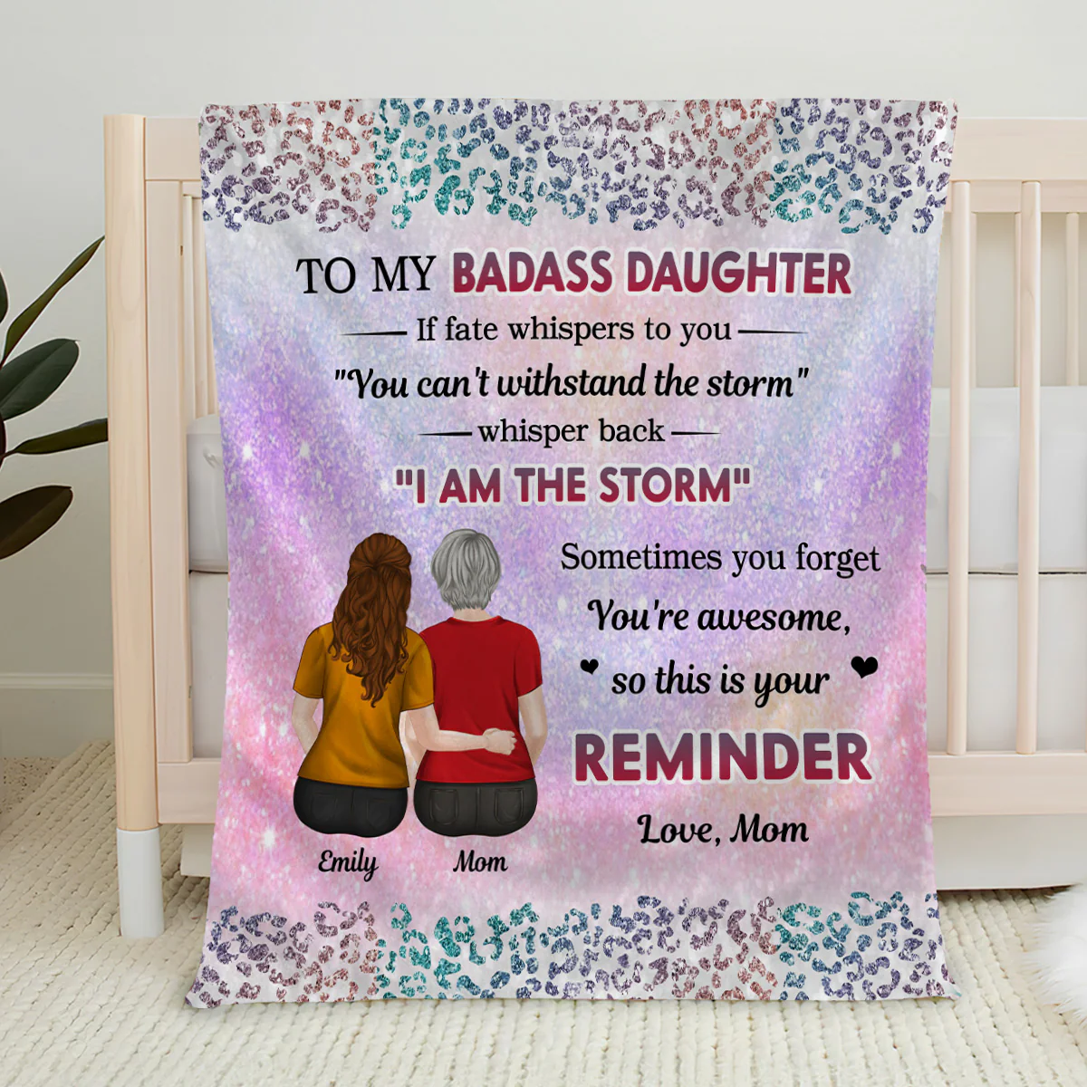 From Mom To Badass Daughter - Personalized Custom Fleece Blanket - Image 4