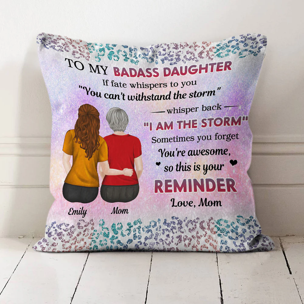 From Mom To Badass Daughter - Personalized Custom Pillow - Image 3