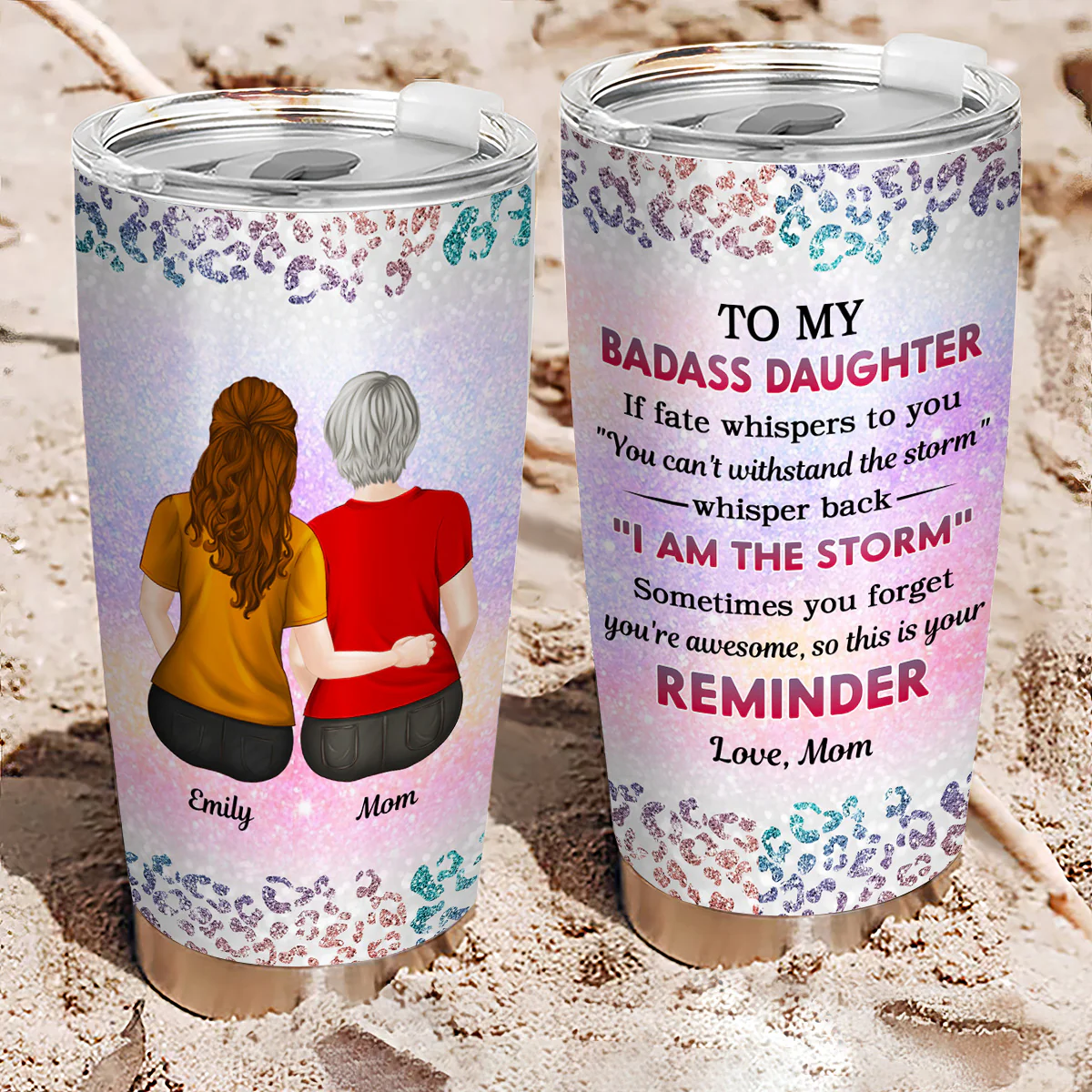 From Mom To Badass Daughter - Personalized Custom Tumbler - Image 4