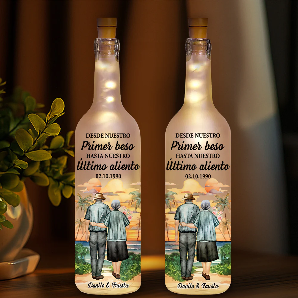 From Our First Kiss 2 - Personalized Custom Bottle Lamp - Image 2