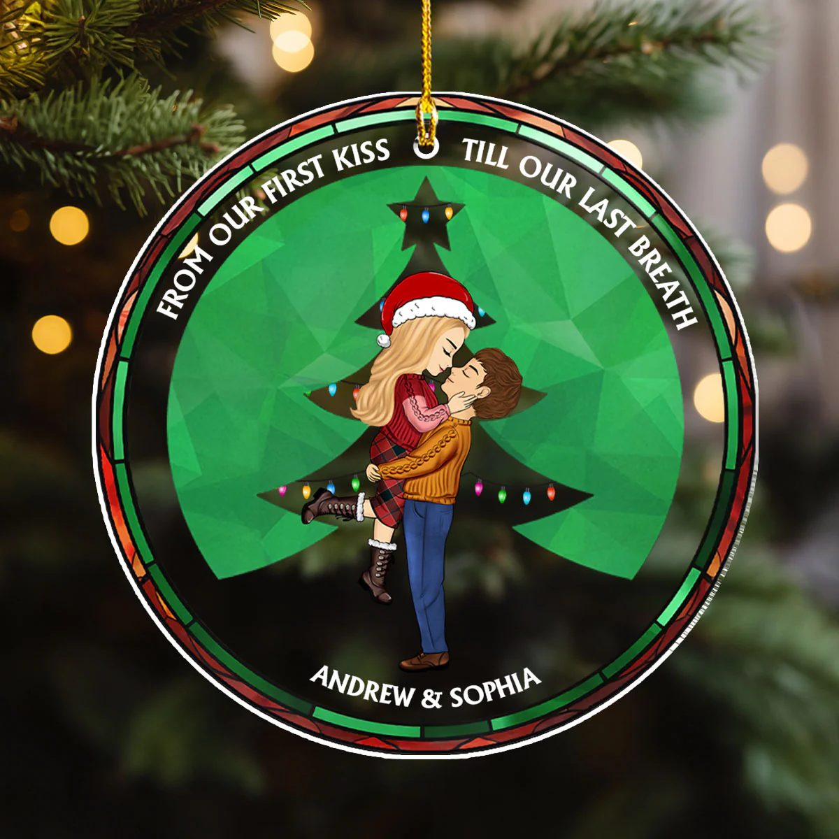 From Our First Kiss - Personalized Custom Acrylic Ornament - Image 4