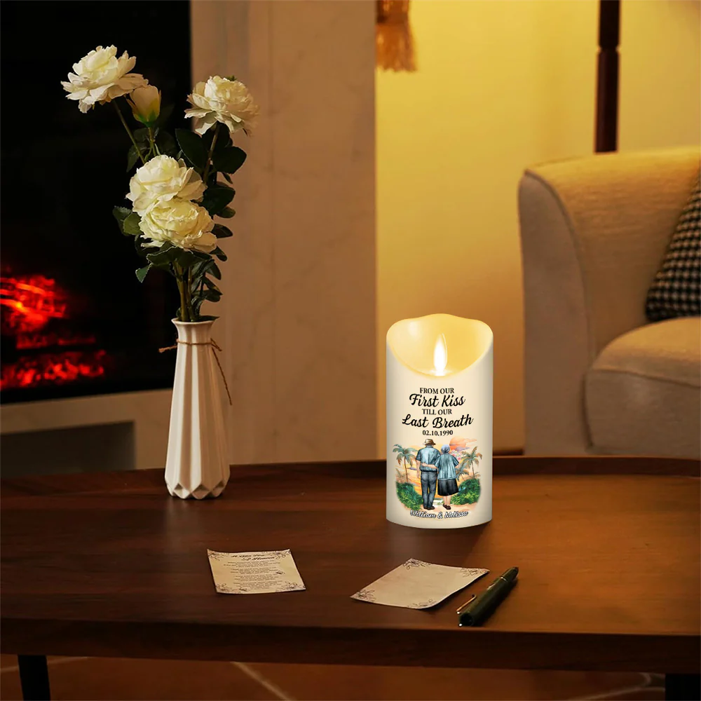 From Our First Kiss - Personalized Custom LED Candle - Image 3