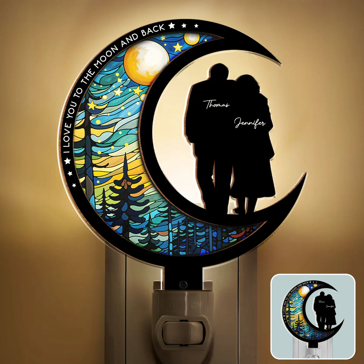 From Our First Kiss - Personalized Custom Wood And Acrylic Night Light