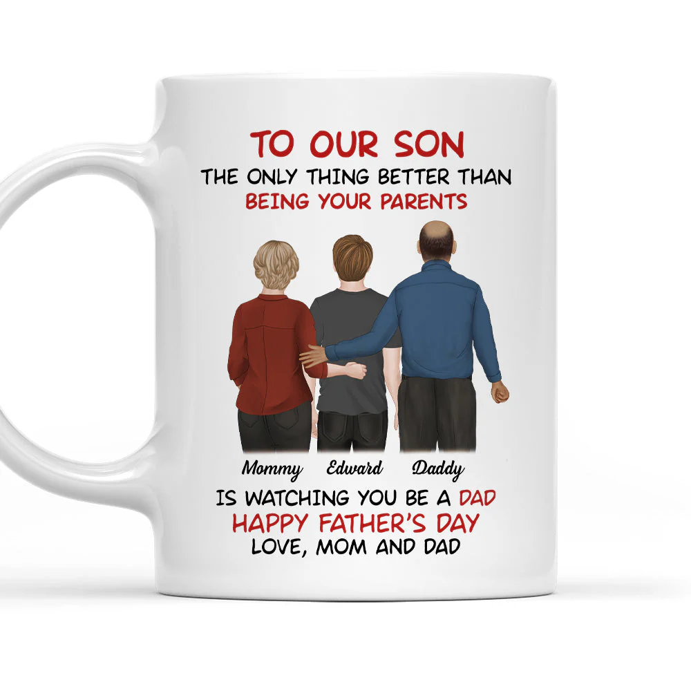 From Parents To Son Happy Fathers Day - Personalized Custom Coffee Mug