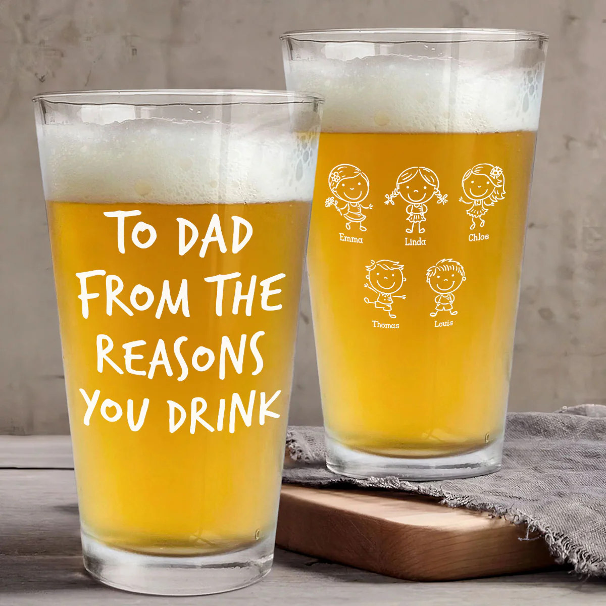 From The Reasons Your Drink - Personalized Custom Beer Glass - Image 4