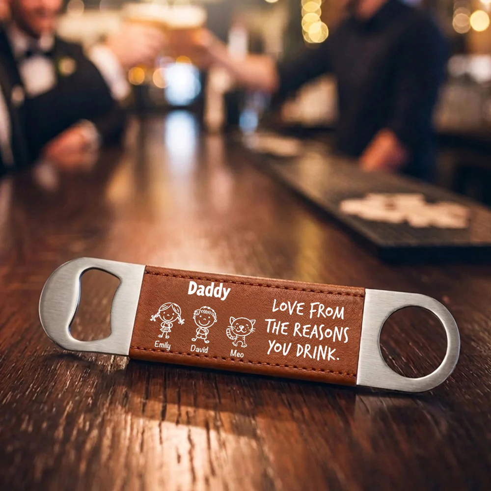 From The Reasons Your Drink - Personalized Custom Leather Bottle Opener - Image 4