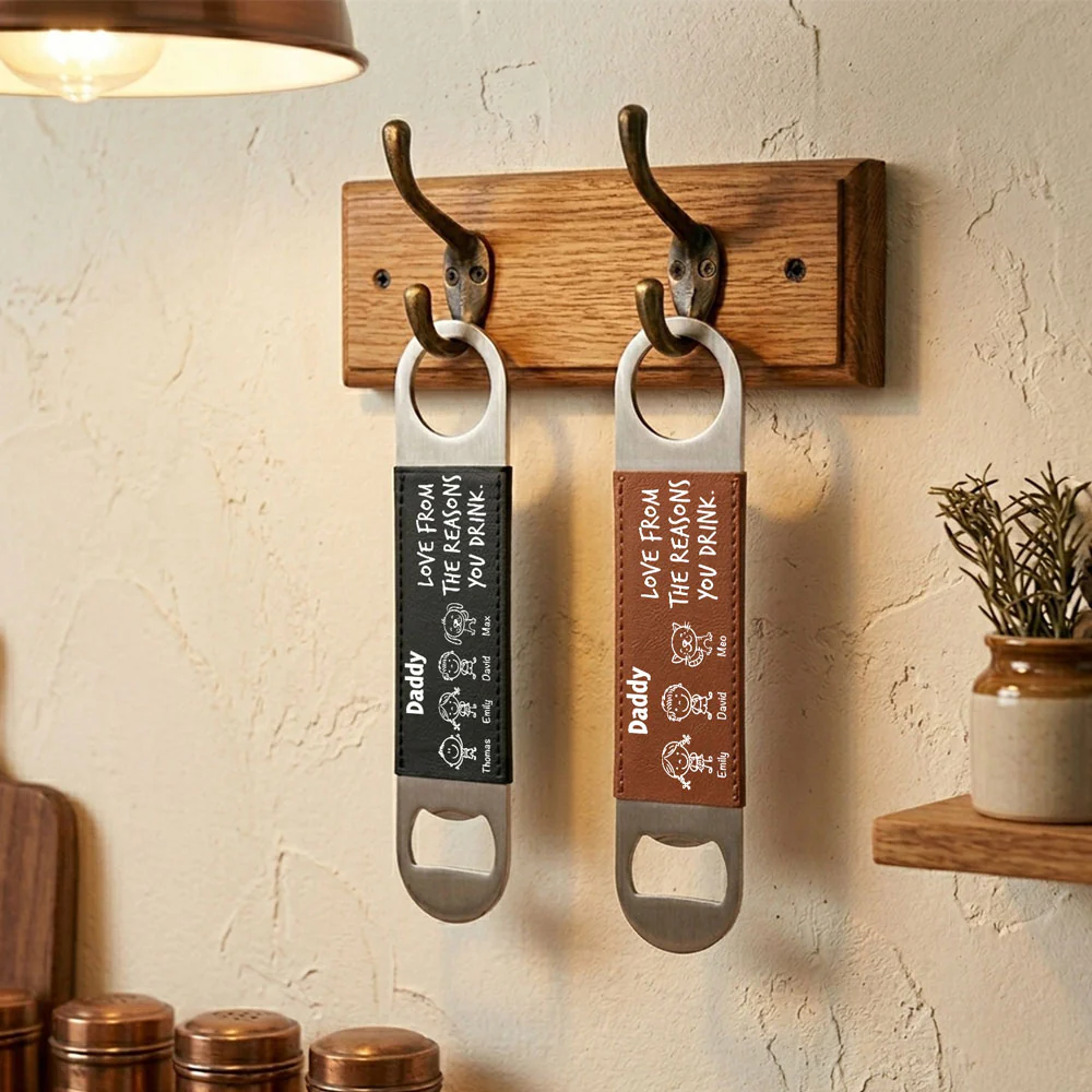 From The Reasons Your Drink - Personalized Custom Leather Bottle Opener - Image 5