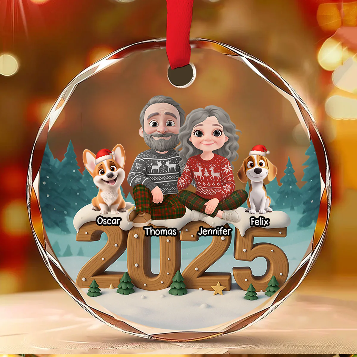 From This Year Onwards - Personalized Custom 3D Effect Glass Ornament - Image 2