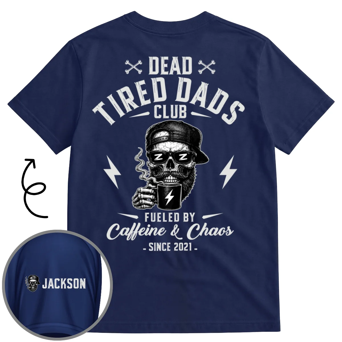 Fueled By Their Laughter - Personalized Custom Shirt With Design On Sleeve - Image 10