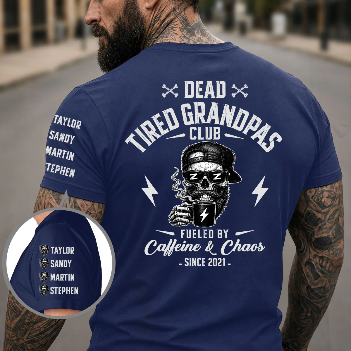 Fueled By Their Laughter - Personalized Custom Shirt With Design On Sleeve - Image 5