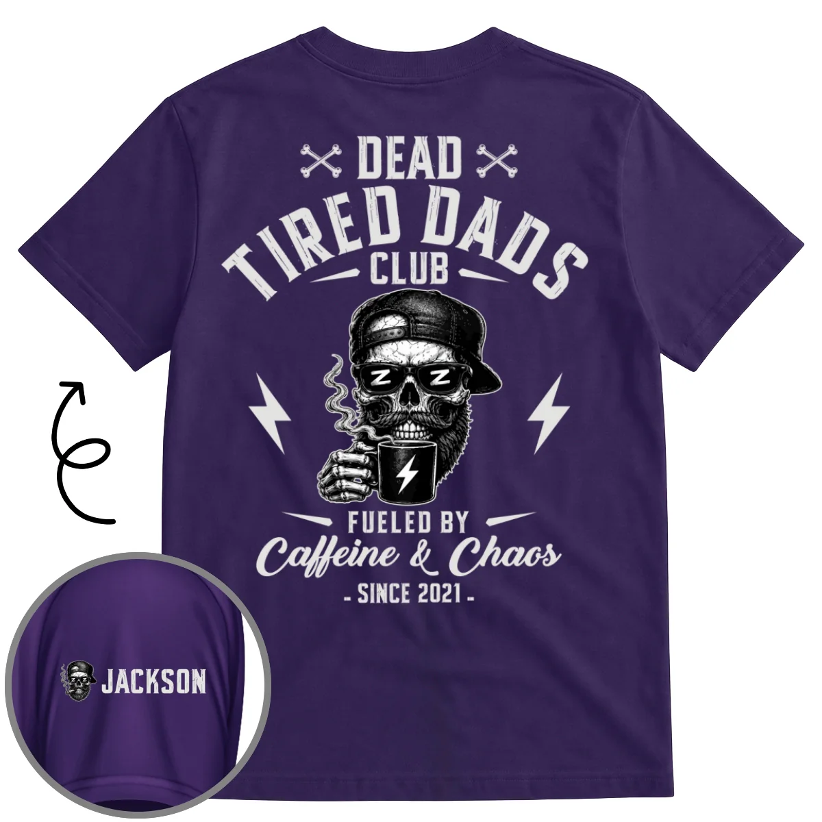 Fueled By Their Laughter - Personalized Custom Shirt With Design On Sleeve - Image 8