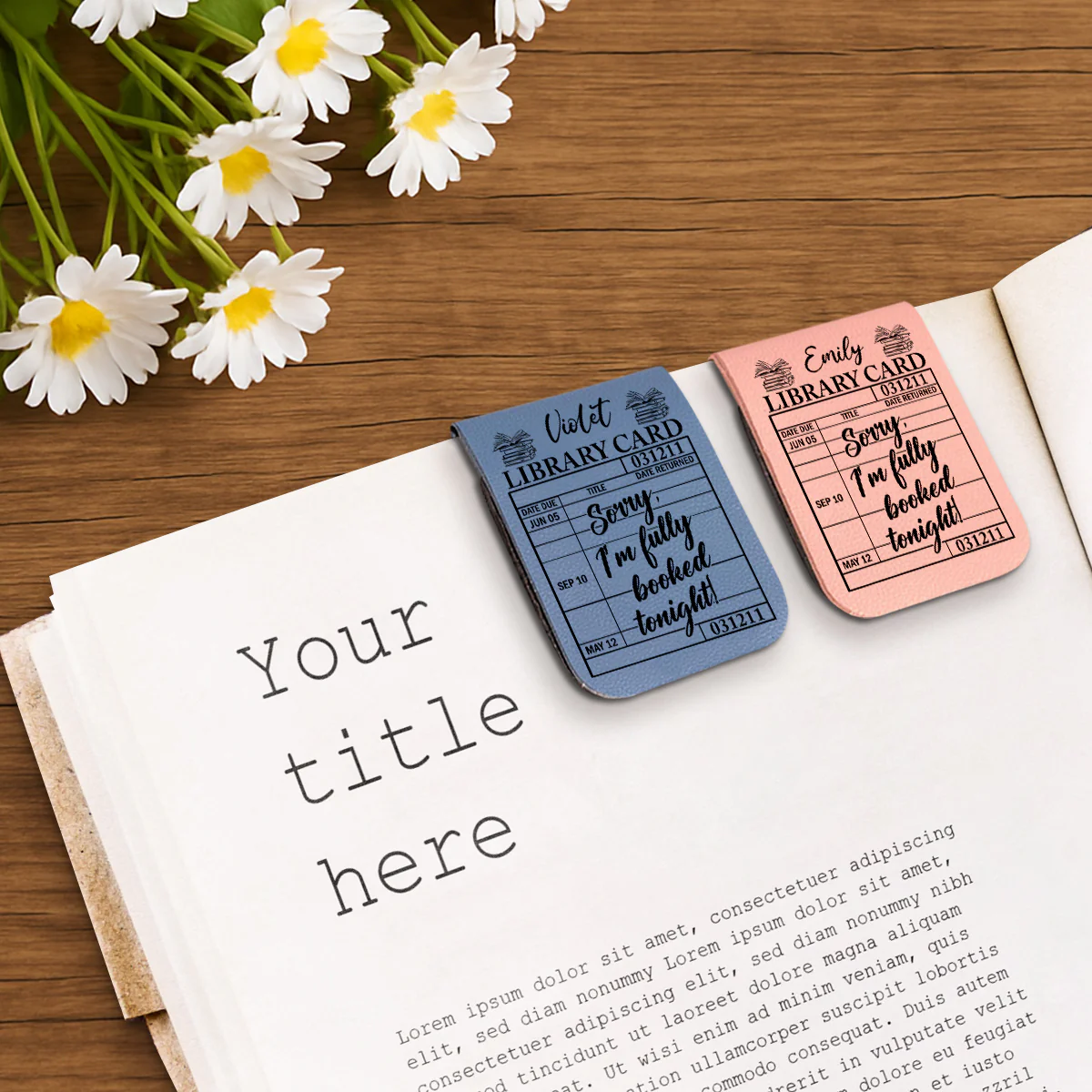 Fully Booked Tonight - Personalized Custom Leather Bookmark - Image 2