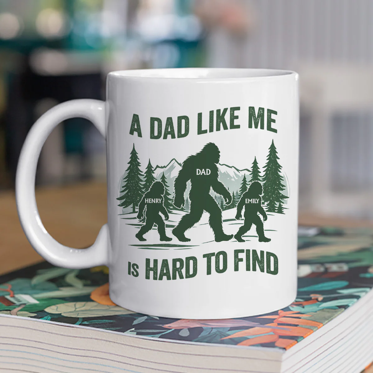 Funny Bigfoot Dad - Personalized Custom Coffee Mug - Image 2