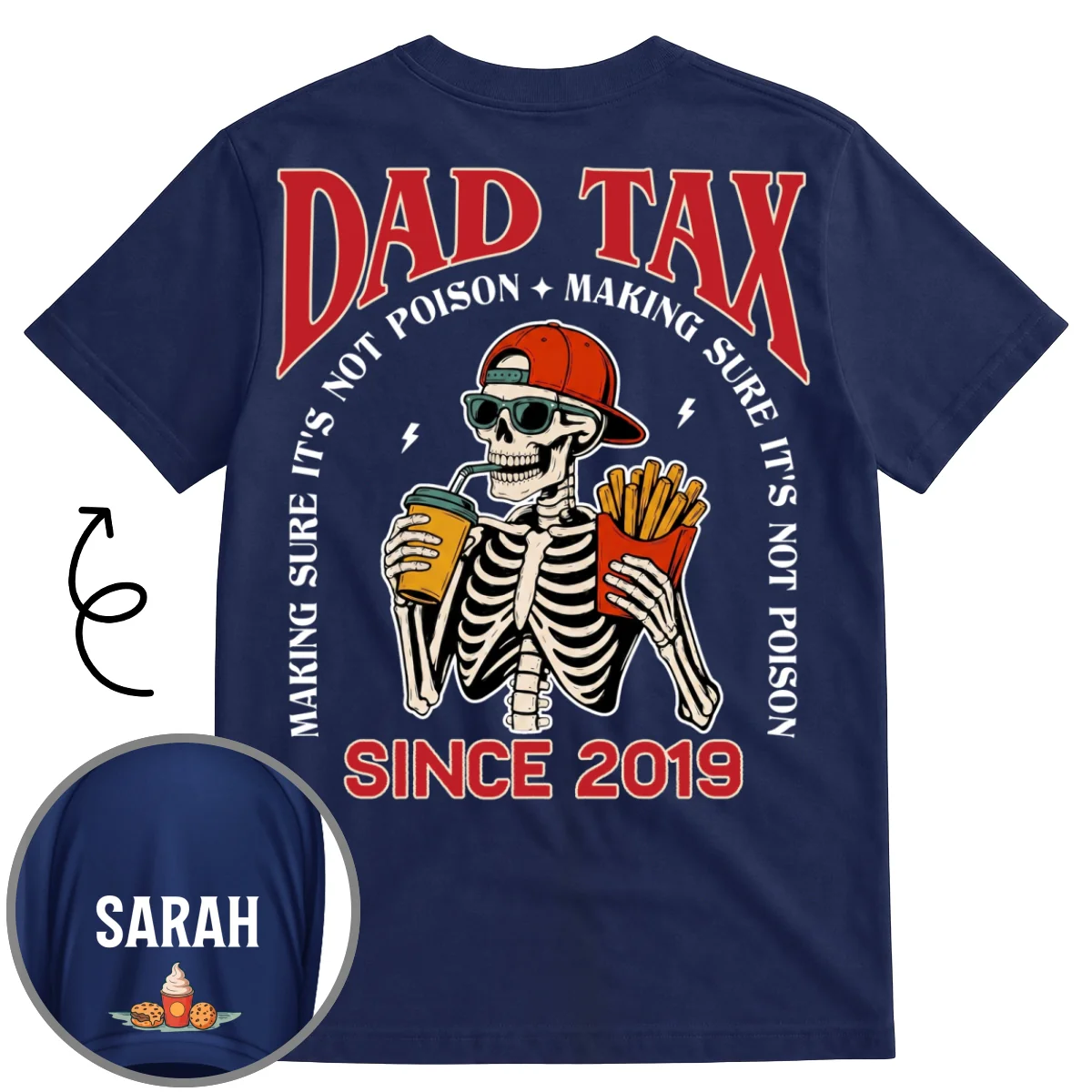 Funny Dad Tax 2 - Personalized Custom Shirt With Design On Sleeve - Image 10