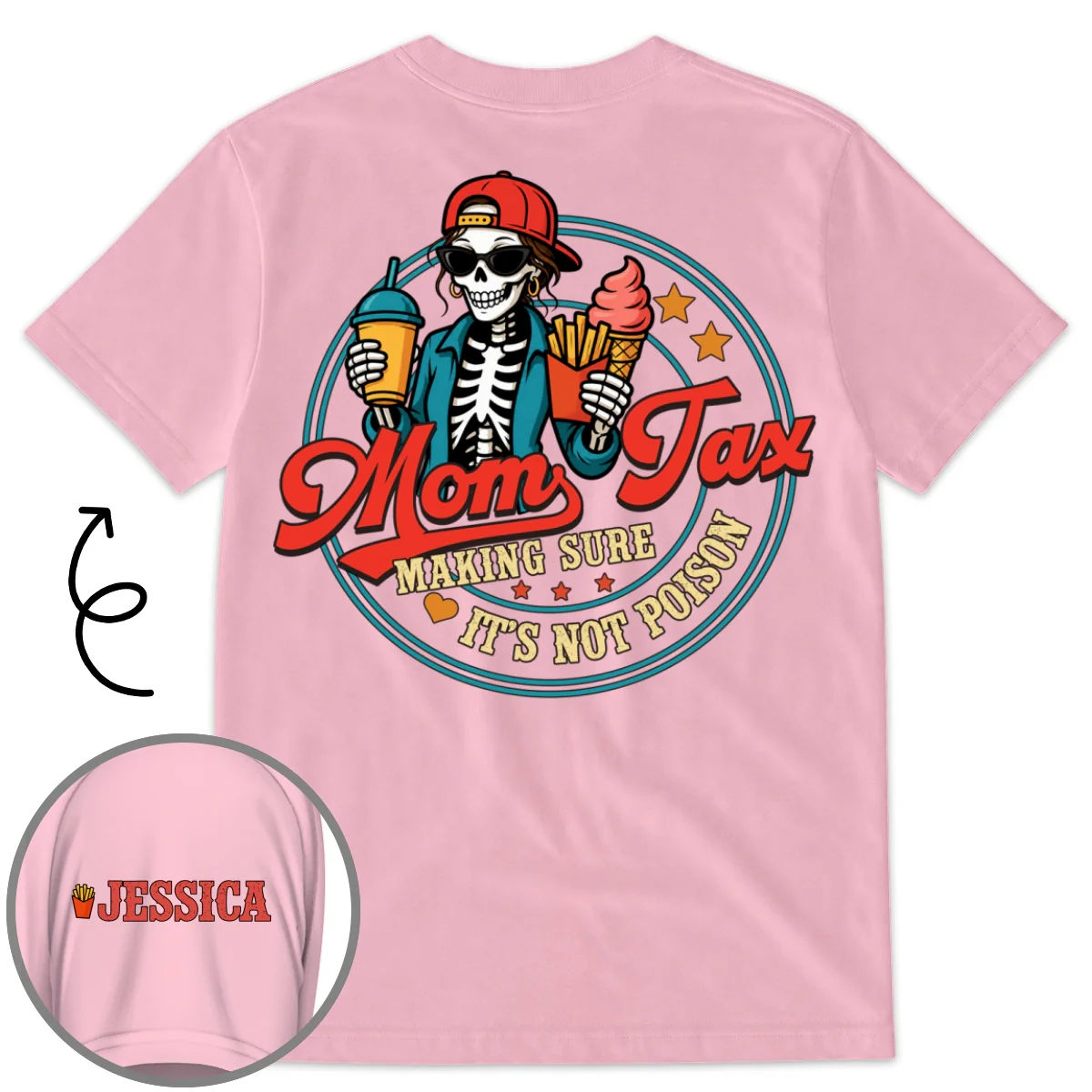 Funny Mom Tax - Personalized Custom Shirt With Design On Sleeve - Image 7